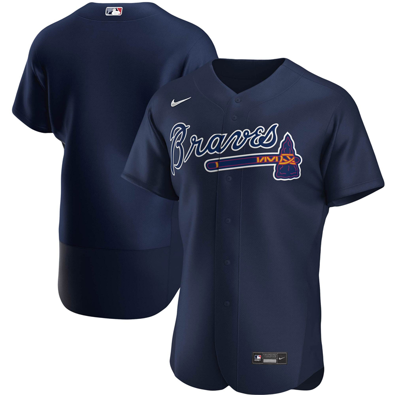2020 MLB Men Atlanta Braves Nike Navy Alternate 2020 Authentic Team Name Jersey 1->atlanta braves->MLB Jersey